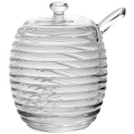 Açucareiro 210ml De Cristal Ecológico Com Colher E Tampa Colmeia